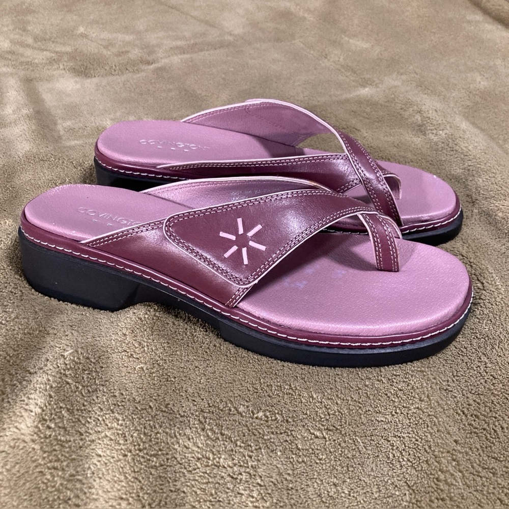 NIB Covington Vintage 80s Marla Leather Sandals Purple Women's Size 8M